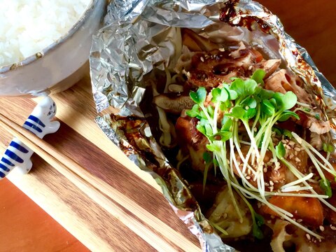 鶏肉と野菜のホイル焼き☆